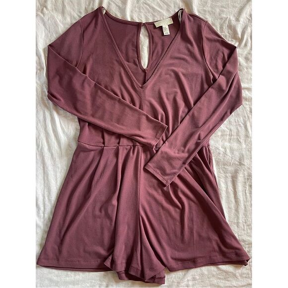 Forever 21 Romper | Long Sleeve, Plus Size, Mauve - Picture 4 of 13